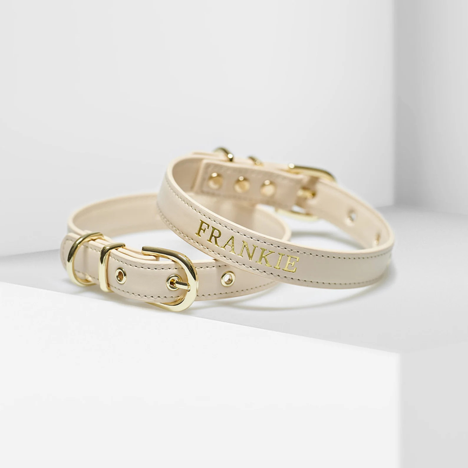 Luxe Beige - Premium Personalised Pet Collar (gold) - Etsy | Etsy (US)