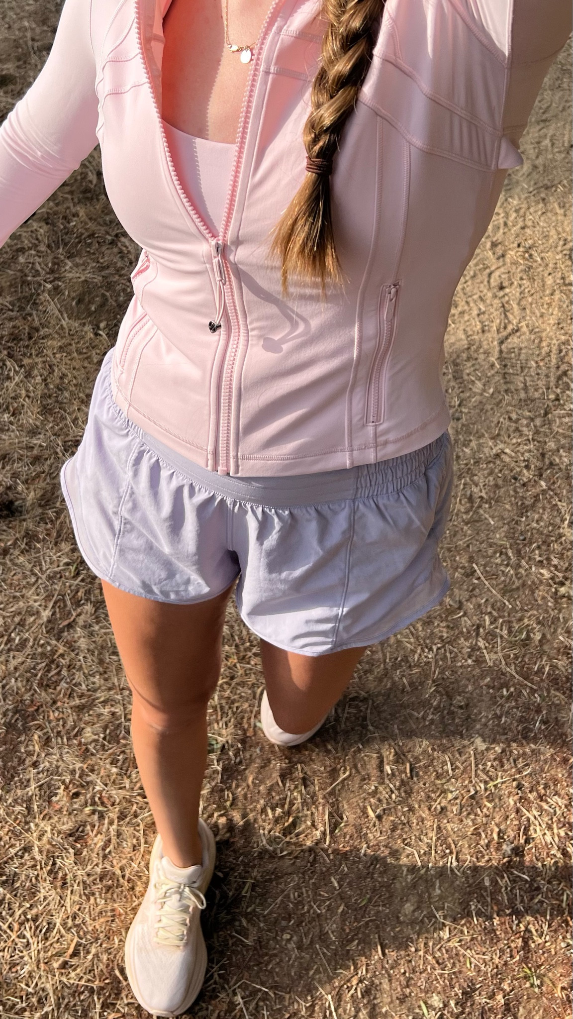 Girly workout outfit  - wearing my favorite cropped jacket from Lululemon 

#LTKFitness #LTKActive #LTKStyleTip