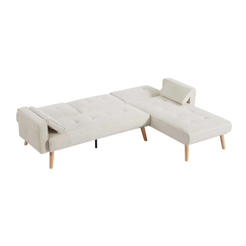 Hanshew 94' Wide Linen Right Hand Facing Sleeper Sofa & Chaise | Wayfair North America