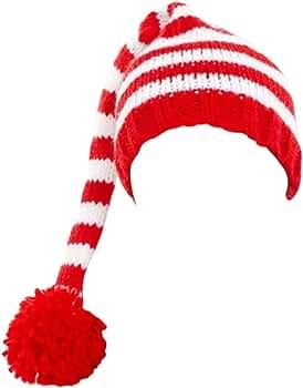 Kafeimali Baby Christmas Elf Long Tail Crochet Beanie Knit Hat Stocking Caps | Amazon (US)