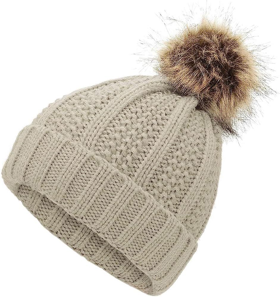 Durio Winter Hats for Women Cable Knit Beanie Soft Womens Beanies Thick Winter Hat | Amazon (US)