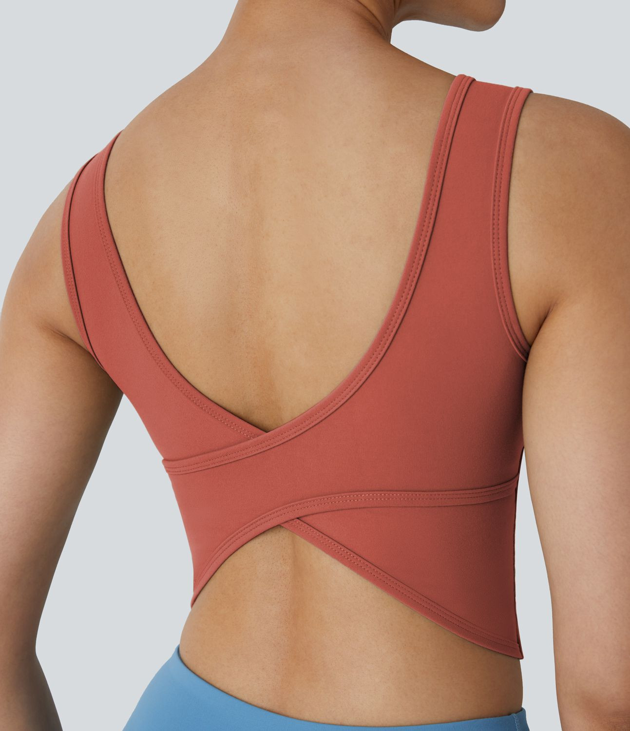 Women’s U Neck Backless Crossover Barre Ballet Dance Tank Top - Halara | HALARA