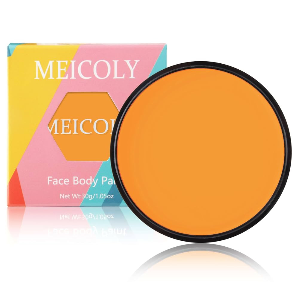 MEICOLY Orange Face Body Paint,Water Based Washable Face Paint,Pumpkin Tiger Face Painting,Profes... | Amazon (US)