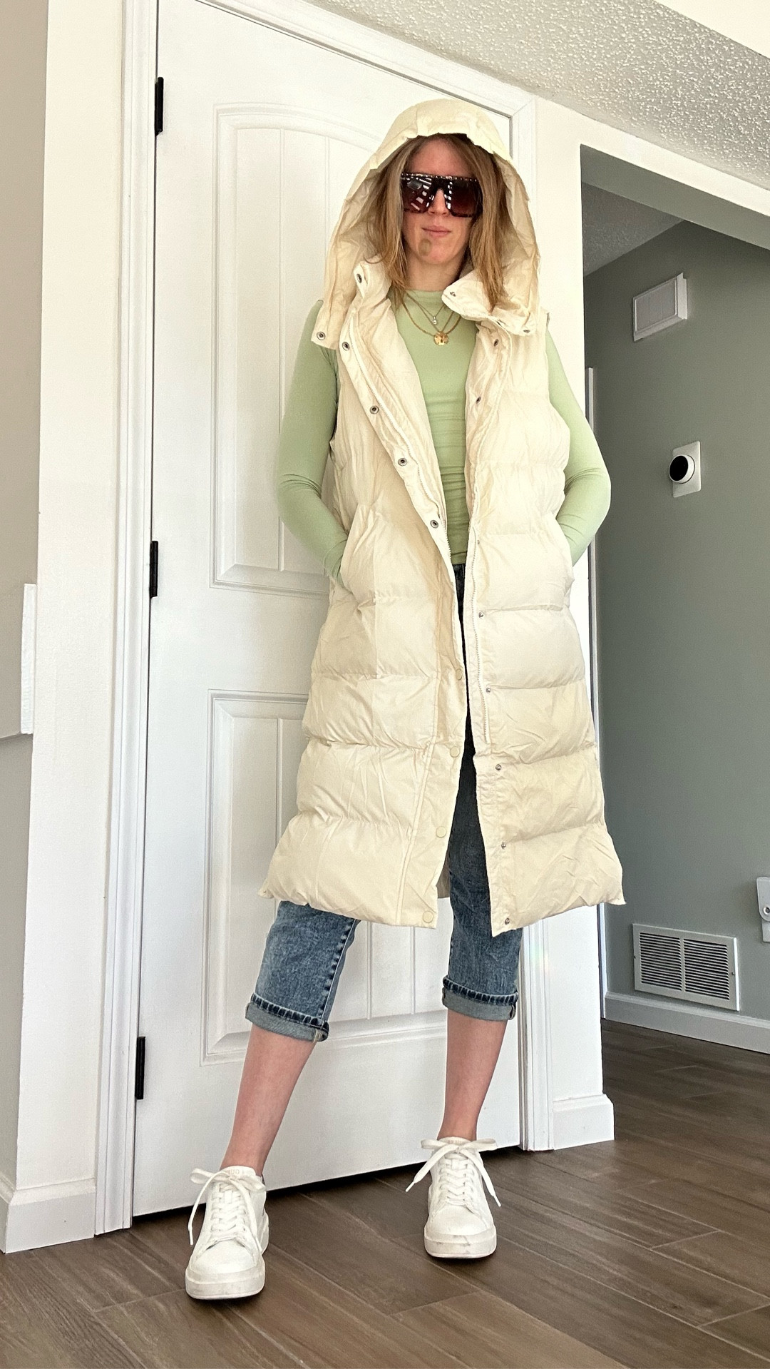 Full length puffer vest with hood! These will sell out and they’re on sale as of posting date! So many colors to choose from, too! #falloutfits #fallouterwear #puffervest 

#LTKFindsUnder100 #LTKStyleTip #LTKSeasonal