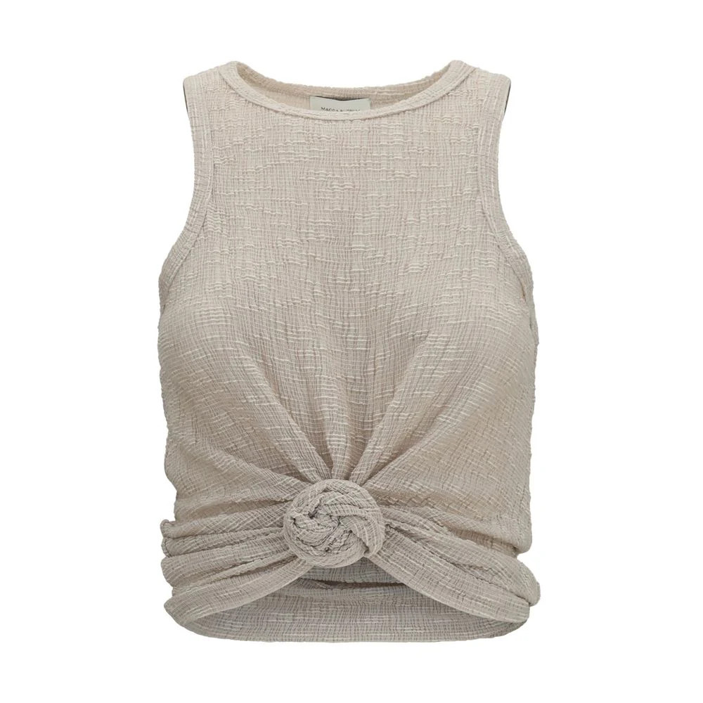 Magda Butrym Knot-Front Crêpe Tank Top — Beige | Italist Inc.