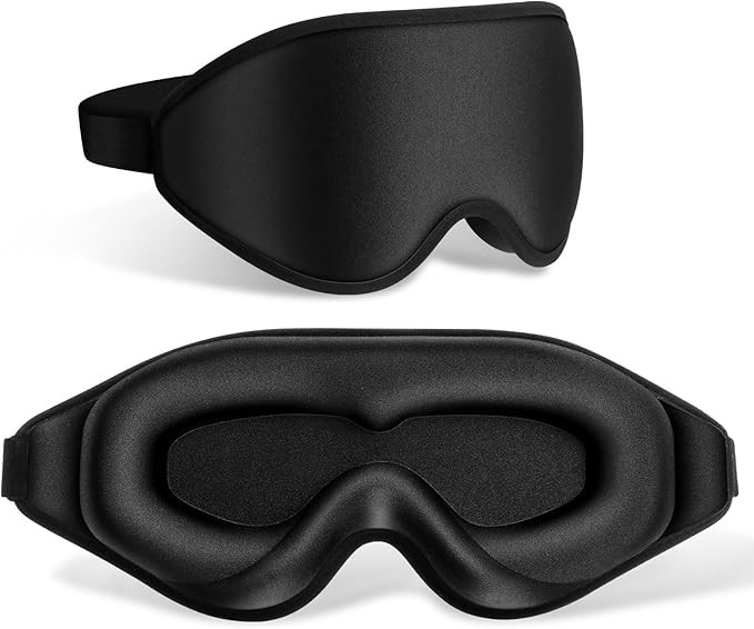 FlyCoco 99% Fully Block Out Light Eye Sleep Mask, 3D Deep Contoured Eyes Cover Zero Pressure, Lon... | Amazon (US)