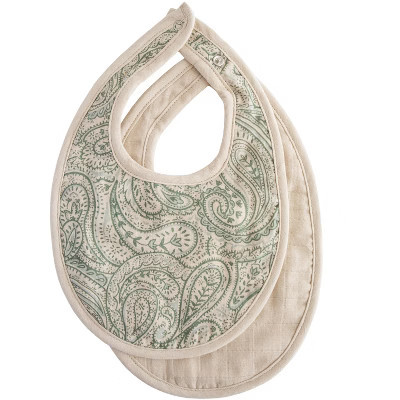 Muslin Bib Green Paisley/Fog One Size | Target