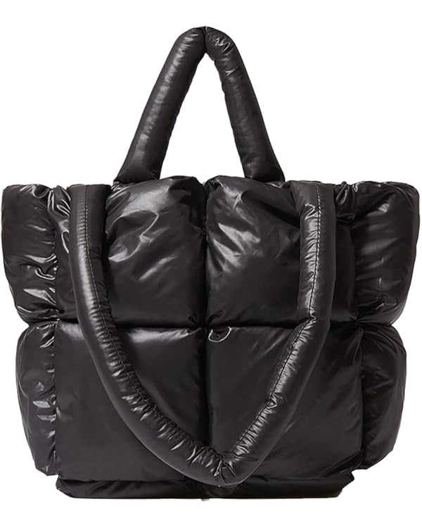 Puffer Shoulder Bag for Women Mini Down Satchel Hobo Bag Quilted Tote Bag Chic Purses 2024 | Amazon (US)