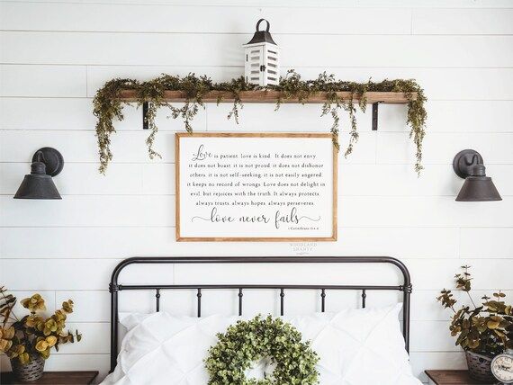 Love is Patient Sign | Large Bedroom Sign | Farmhouse Decor | Wedding Gift | Wedding Decor | Farm... | Etsy (US)