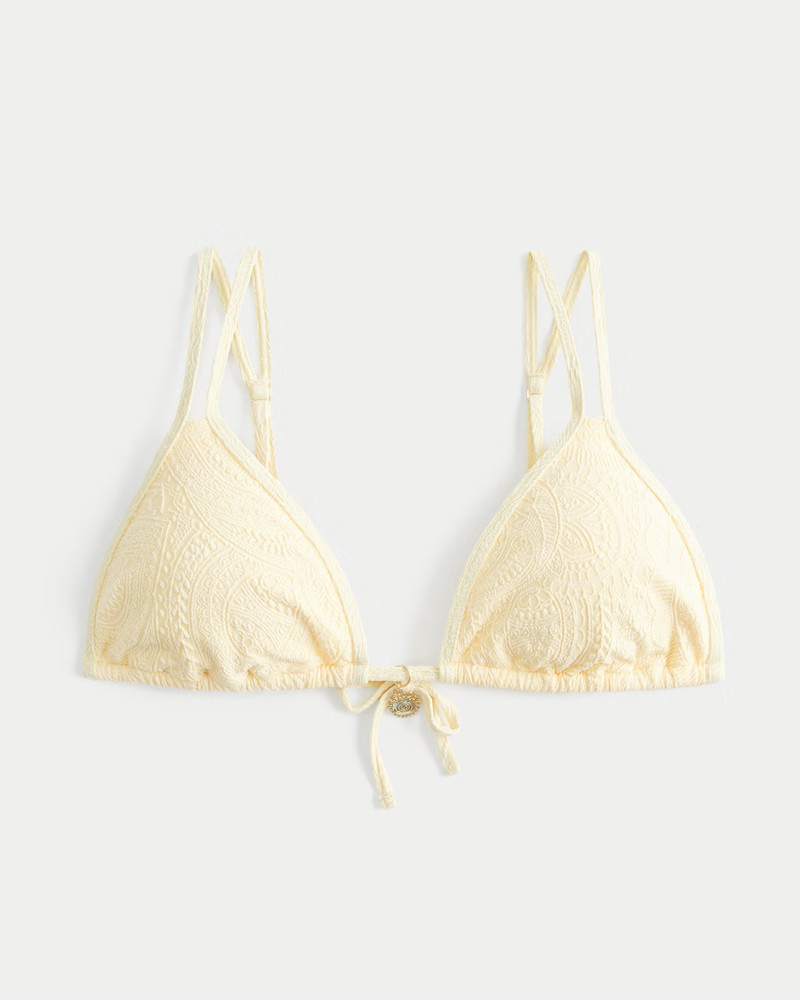 Women's Jacquard Double-Strap Triangle Bikini Top from Hollister | Hollister (US)