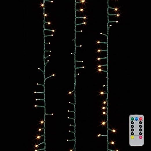 73.8 LED Snake Lights 73.8 Foot Garland with 1000 Warm White Lights ON Green Wire with Remote Con... | Amazon (US)