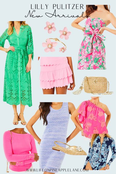 Lilly Pulitzer new Spring arrivals!
Beautiful resort wear all from Lilly Pulitzer! Bright dresses, one piece swimsuit, gorgeous jewelry, cane crossbody, woven sling backs. 

#LTKSeasonal #LTKtravel