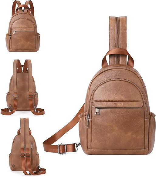 CLUCI Sling Bags for Women 2023, Crossbody Bags for Women, Leather Large Sling Backpack Convertible Crossbody Backpack Travel | Amazon (US)