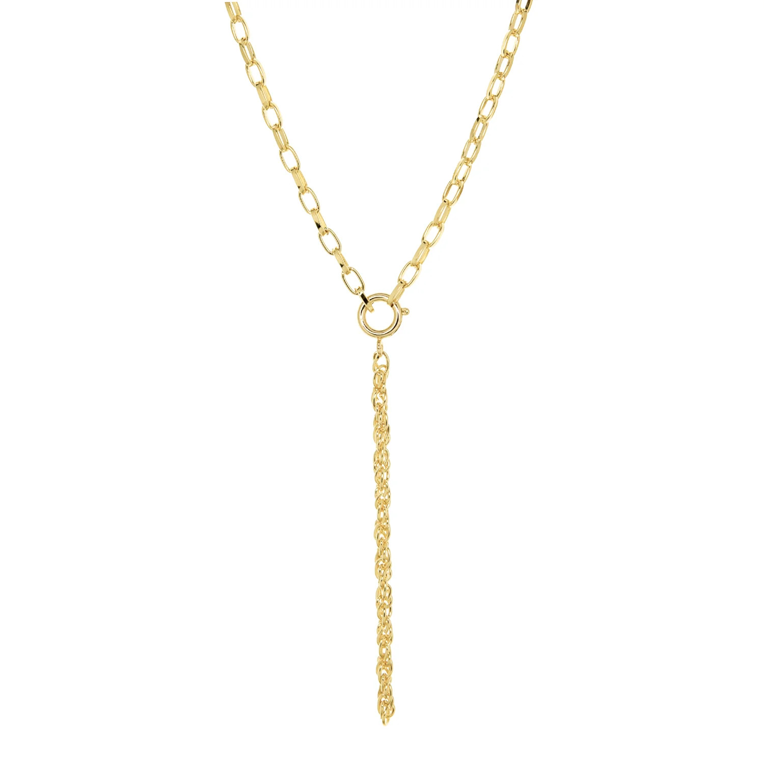 gold plated oval "Y" link necklace | Marlyn Schiff