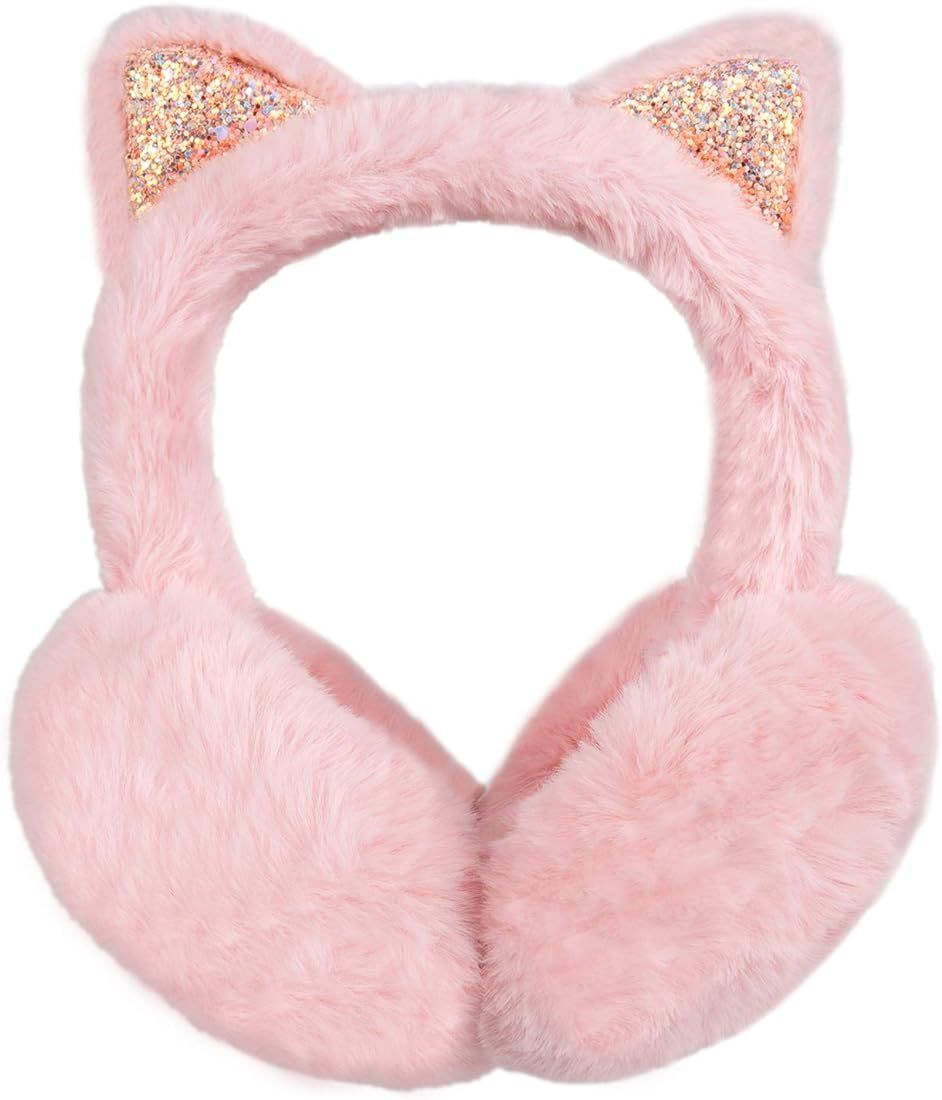 Surblue Cute Animal Earmuffs Winter Warm Outdoor Ear Covers Headband Fur Earwarmer | Amazon (US)