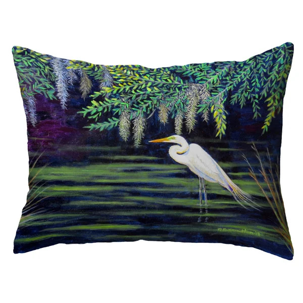 Robeson Egret Lagoon Indoor/Outdoor Lumbar Pillow | Wayfair Professional