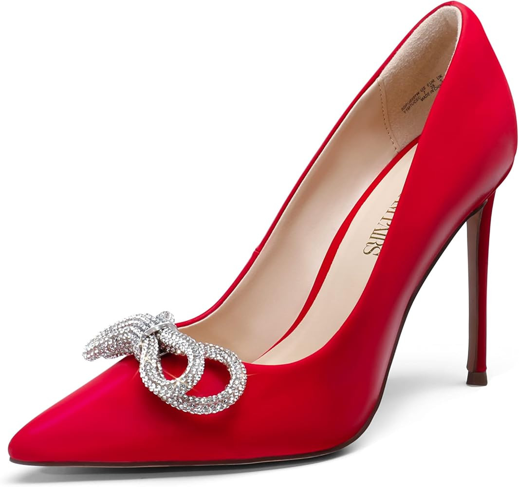 DREAM PAIRS Women's High Heels for Women Classic Pointed Closed Toe Heels Sexy Sparkly Rhinestone St | Amazon (US)