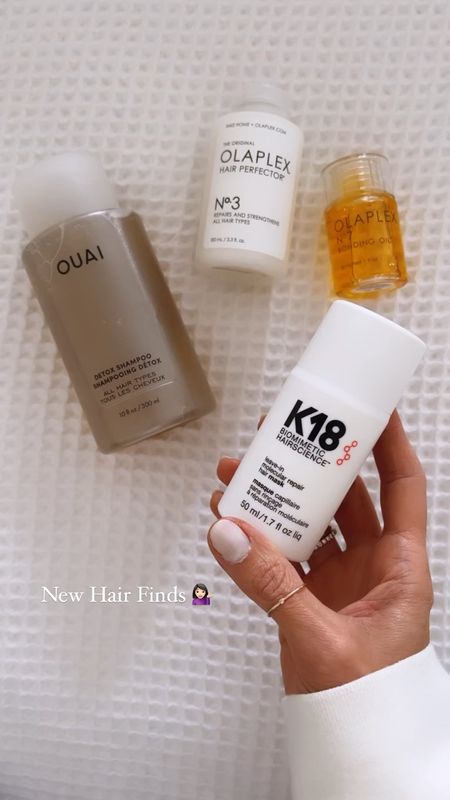 New hair finds plus a couple of replenishments. K18 is a recommendation from a friend and I just started using - so far so healthy! Ouai shampoo is clarifying and great to get rid of product build up. Olaplex 3 and olaplex bonding oil are replenishments of products I love and swear by! Linking from Sephora and amazon! 

#LTKbeauty #LTKunder50