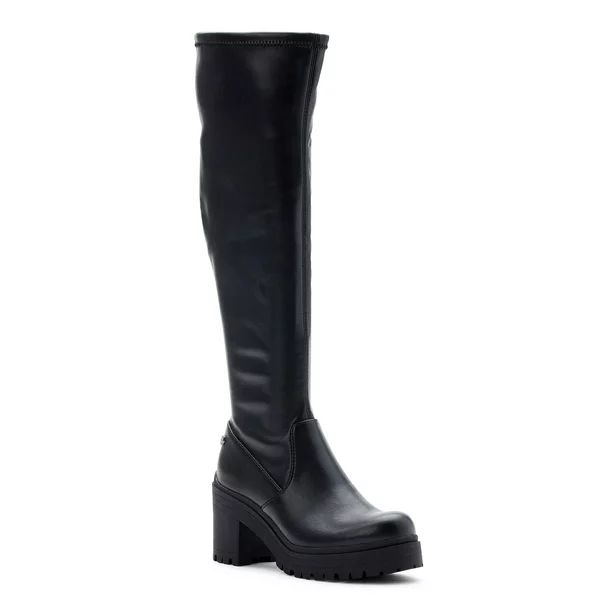 Madden NYC Women's Lug Sole Stretch Gore Knee-High Boots | Walmart (US)