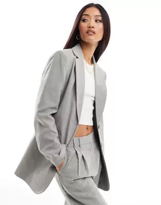 Miss Selfridge oversized blazer in grey | ASOS (Global)