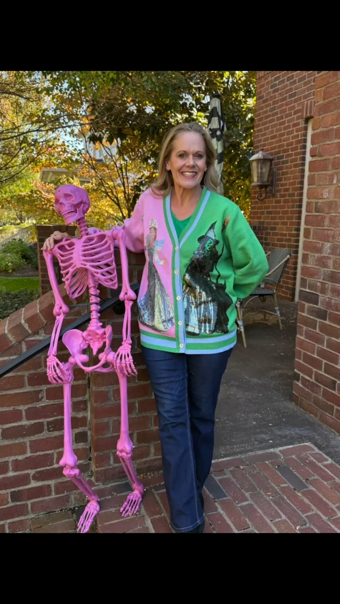 Ready for Spooky Season!
Wicked For Good is coming in November and this sweater is working for both Halloween and Wicked!
My pink skeleton is part of the fun.


#LTKActive #LTKHalloween #LTKSeasonal