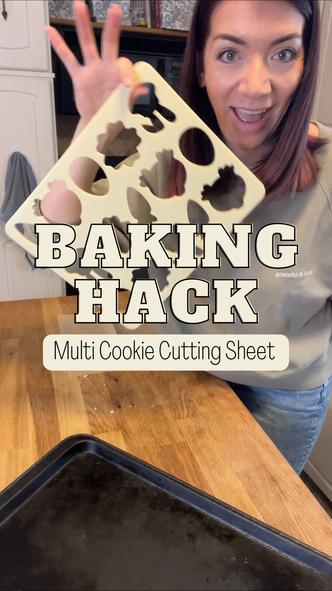 I’ve never been a big fan of making sugar cookies into shapes because it’s tedious and takes time to cut each shape out individually. Well not anymore with this super simple #momhack ! 🍪 

Found this genius multi-cookie cutter at @walmart yesterday and it was under $3 and I’m never cutting cookies individually again. @walmartcanada 

All you have to do is prepare your dough as usual, roll it out, press the sheet down into the dough and cut all of your shapes at once! Then take out the dough in between (you can roll this out afterwards and repeat the process until you’ve used all of the cookie dough) and bake! 👩‍🍳 

You may want to scoot the cookies slightly farther apart once they’re cut to make sure they don’t bake into each other, but it really is that simple! 🥳 

You can then decorate them any way you choose, just in time for Easter. 🐣 

Find it in store or comment “COOKIE” for the link sent straight to your inbox - this link is not an affiliate link, meaning I don’t make any commission from the sale of this product and this is not a paid partnership. Just a mama sharing something cool she found while grocery shopping yesterday! (It wasn’t for lack of trying though, I just couldn’t find a commissionable link 😅🤪)

Would you try this one? Tell me in the comments 💁🏻‍♀️

And make sure you’re following @gratefulheartcollective to receive links from me to your inbox 📥 and to see more simple Mom Hacks like this! 🫶 

#momhacks #lifehacks #easterbaking #simplerecipes #bakinghacks #kitchenhacks #kitchentipsandtricks #worksmarternotharder #easybaking #simplebaking #cookierecipes #cookiehacks #bakinghack

#LTKspring #LTKcanada #LTKfamily