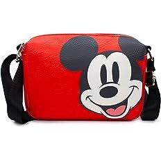 Disney Bag, Cross Body, Rectangle, Mickey Mouse Smiling Face Close Up, Red, Vegan Leather | Amazon (US)