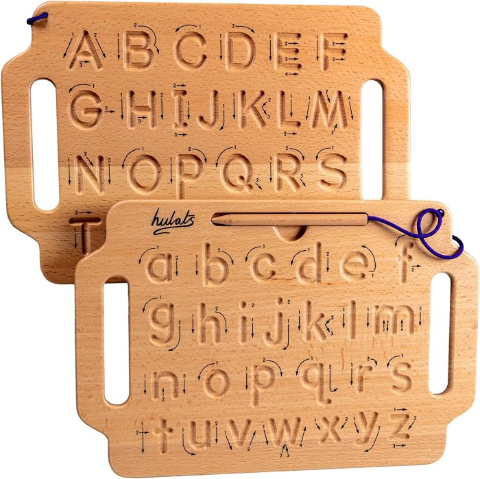 Hulats Learn to Write: Portable Wooden Alphabet Letter Tracing Sensory Pad Board - Toddler Writin... | Amazon (US)