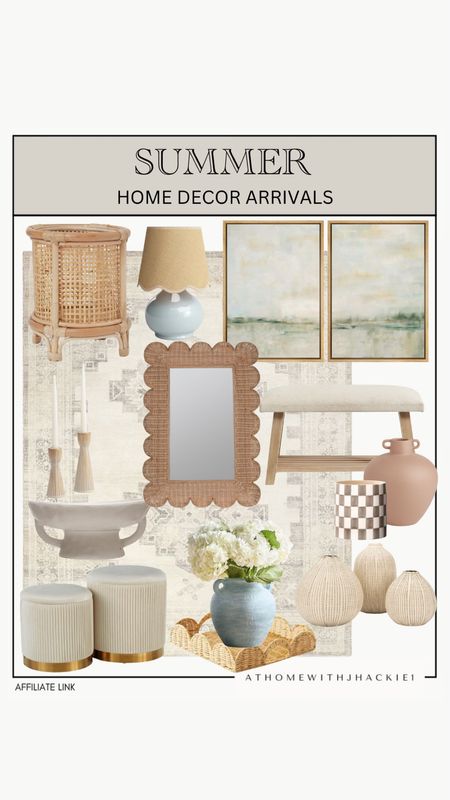 Summer home decor arrivals, framed wall art, accent mirror, ceramic lamp, table lamp, styling elements, living room decor, home decor, neutral home decor, pottery barn, Amazon finds, rattan, summer style. 

#LTKStyleTip #LTKSeasonal #LTKHome