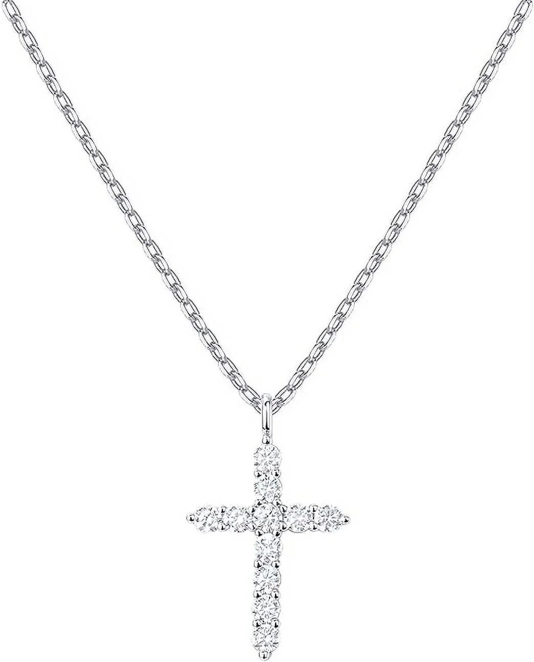 PAVOI 14K White Gold Plated Cross Necklace for Women | Cross Pendant | Gold Necklaces for Women | Walmart (US)