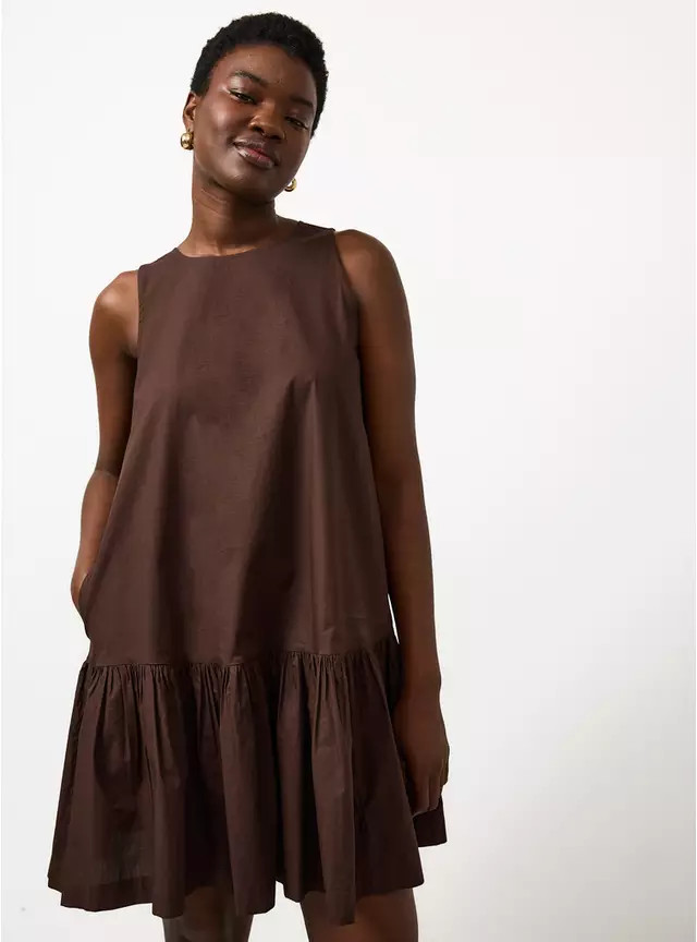 Buy Brown Drop Waist Mini Dress 8 | Mini | Tu | Tu Clothing
