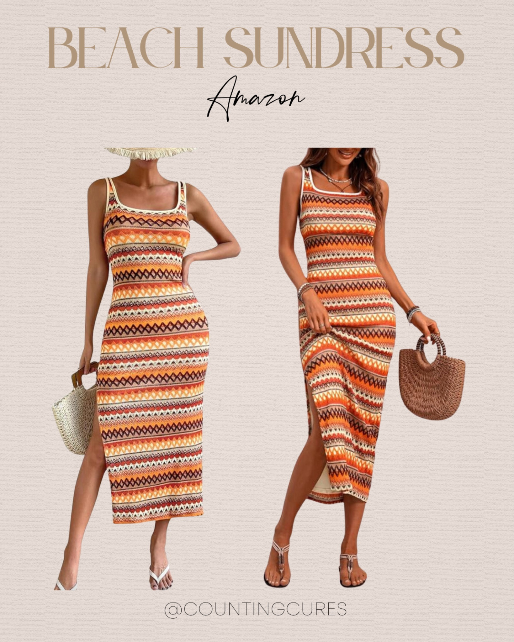 This orange geometric knitted beach sundress from Amazon is the ideal companion for your next beach adventure! I love how it matches the colors of a sunset!
#summerlooks #fashionfinds #vacationoutfit #petitestyle

#LTKSeasonal #LTKFindsUnder50 #LTKStyleTip
