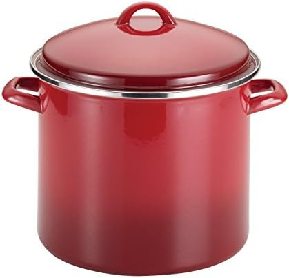 Rachael Ray Enamel on Steel Stock Pot/Stockpot with Lid, 12 Quart, Red Gradient | Amazon (US)