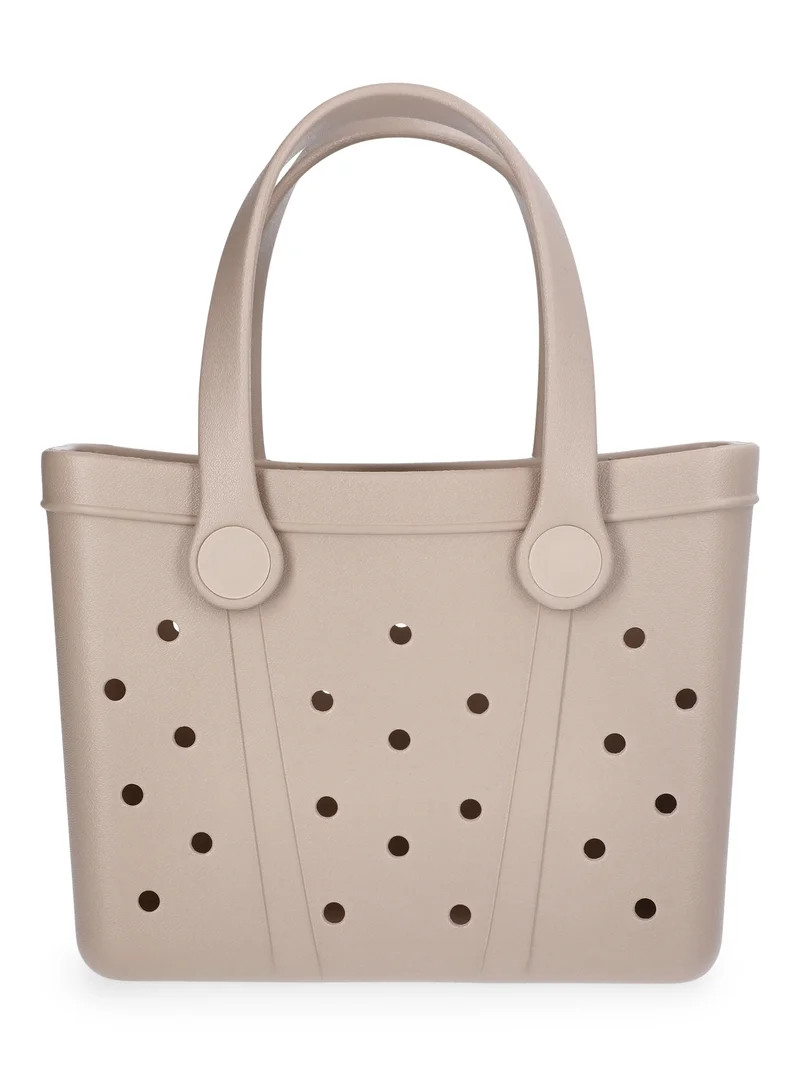 Time and Tru Women's Lightweight Mini Beach Tote Bag, Tan | Walmart (US)