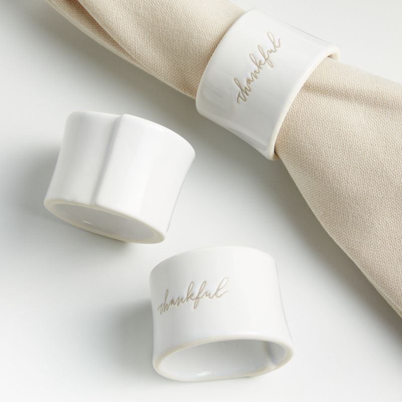 Thankful Ceramic Napkin Ring + Reviews | Crate & Barrel | Crate & Barrel