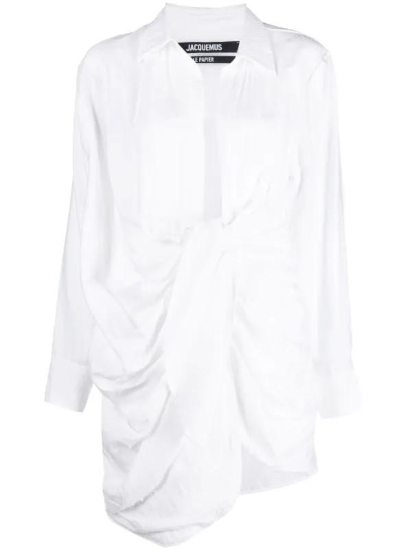 draped shirt dress | Farfetch Global