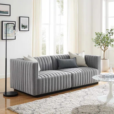 Conjure Channel Tufted Upholstered Fabric Loveseat | Wayfair North America
