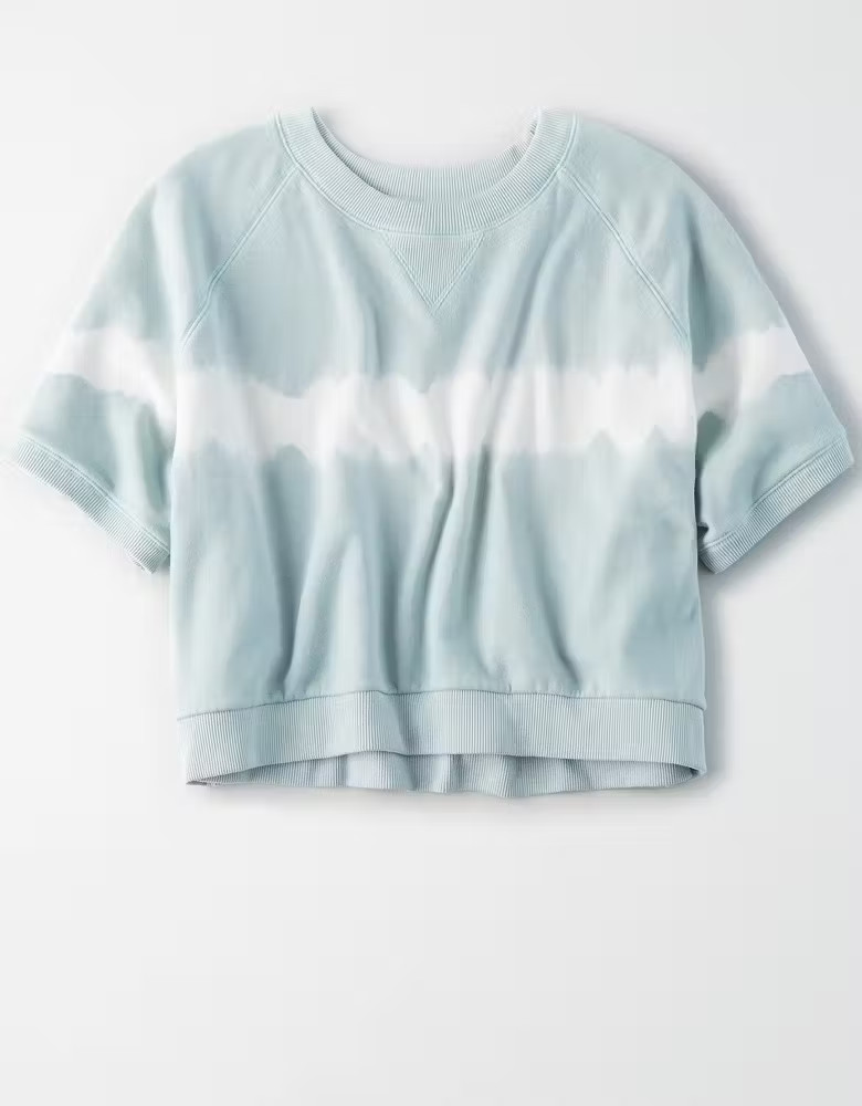 AE Fleece Boxy Crew Neck Sweatshirt | American Eagle Outfitters (US & CA)