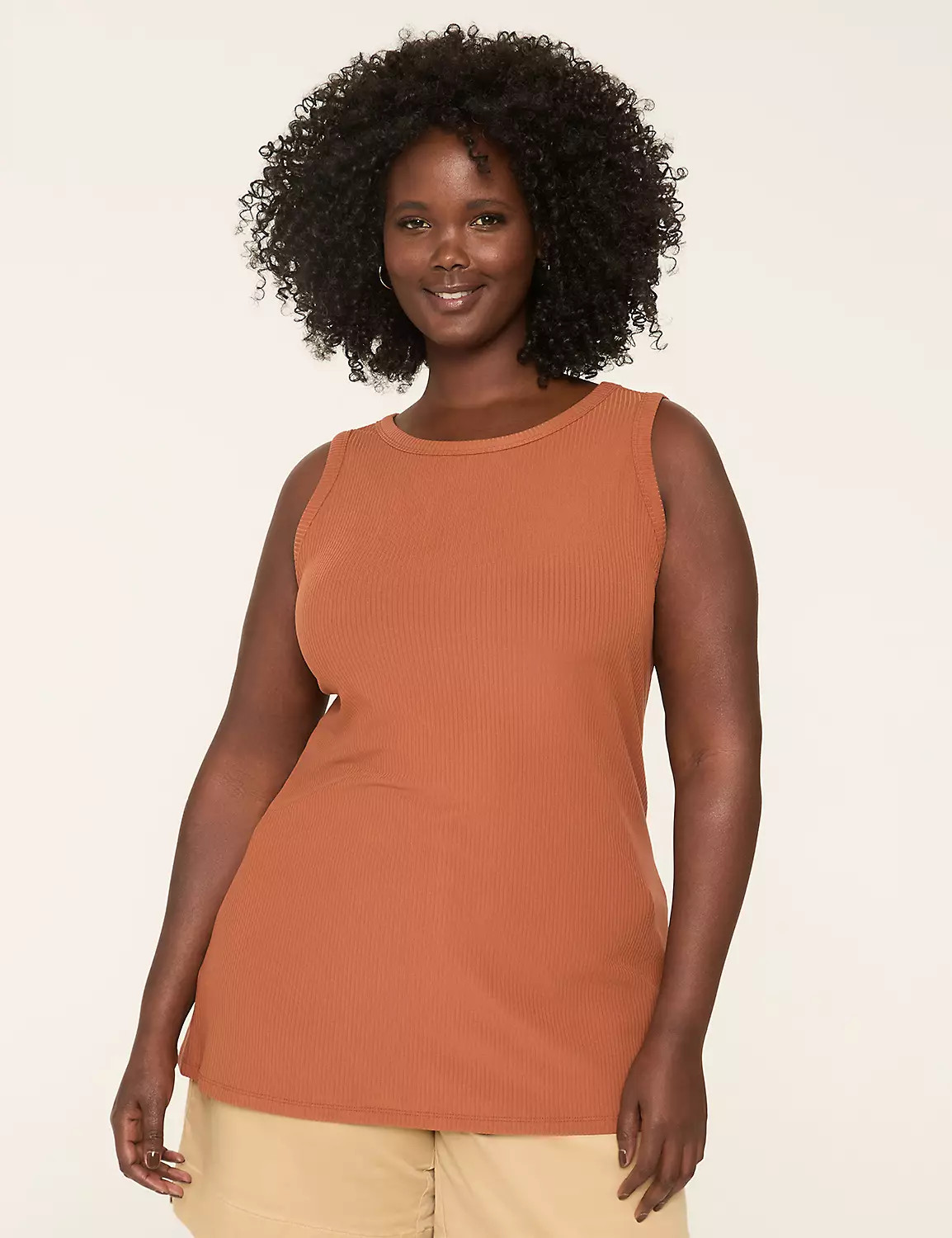 High-Neck Rib Tank | LaneBryant | Lane Bryant (US)