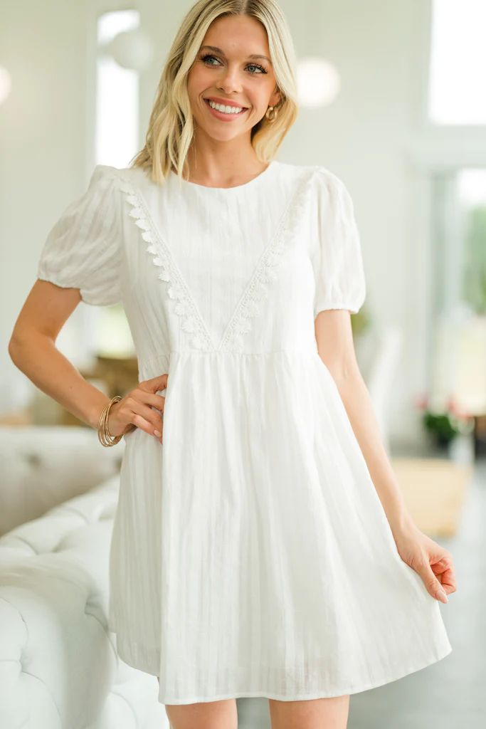 Make It Easy White Babydoll Dress | The Mint Julep Boutique