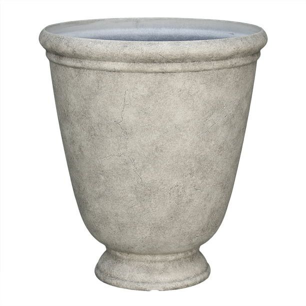 Better Homes & Gardens Ember Gray Resin Planter, 16in x 16in x 18in | Walmart (US)