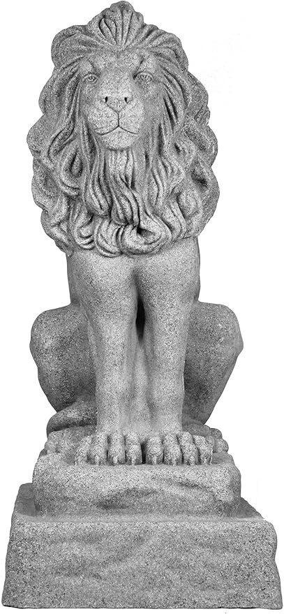 EMSCO Group Guardian Lion Statue Natural Granite Appearance Made of Resin Lightweight 28" Height | Amazon (US)