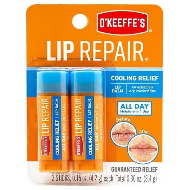 O'Keeffe's Lip Repair Cooling Moisturizing, Long-Lasting Matte Lip Balm, Clear | Walmart (US)