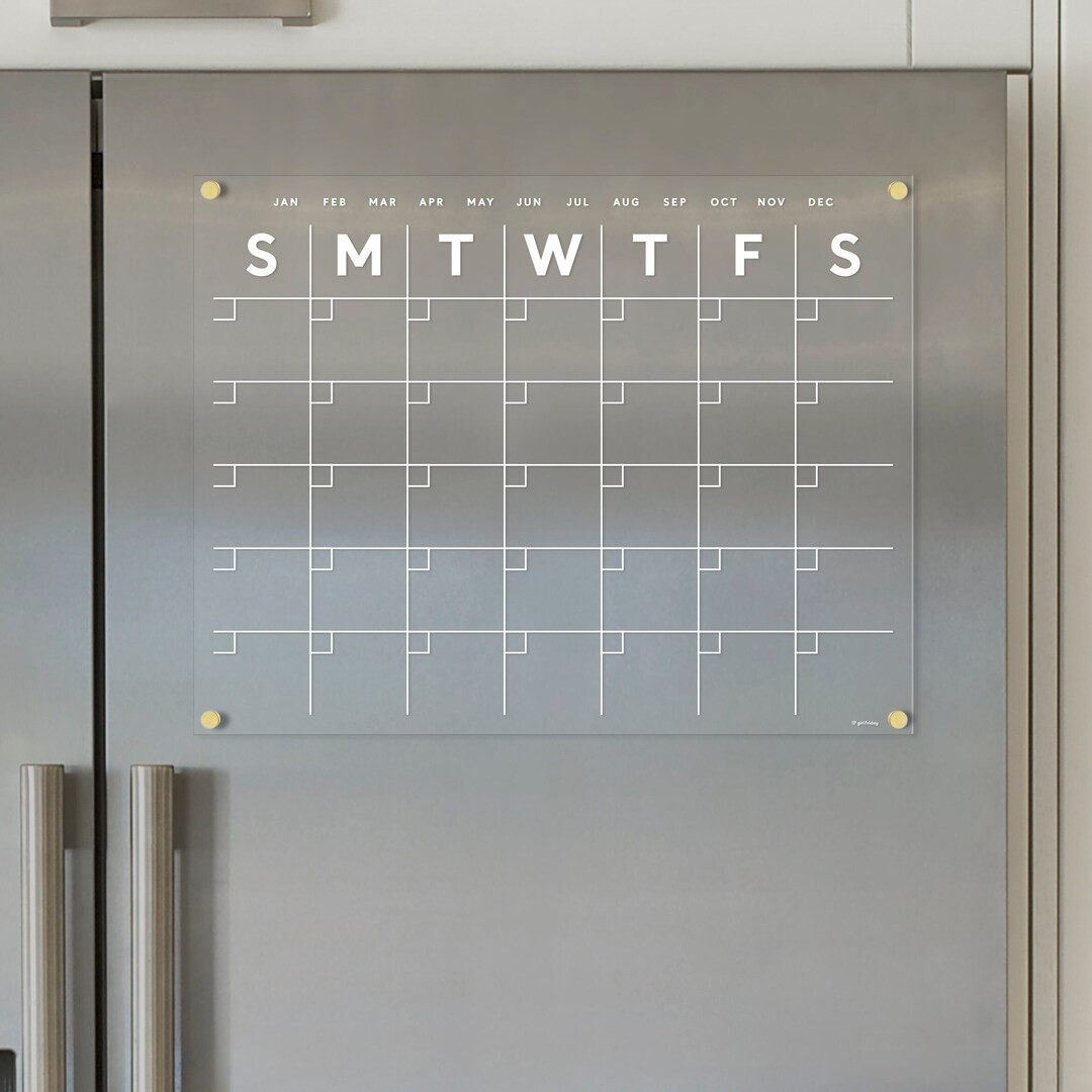 FRIDGE Calendar Magnetic Acrylic Dry Erase Calendar - Etsy | Etsy (US)