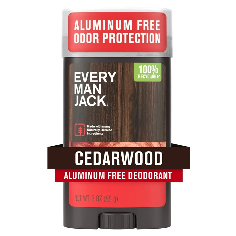 Every Man Jack Cedarwood Aluminum-Free Deodorant for Men, Naturally Derived, 3 oz | Walmart (US)