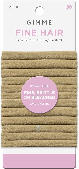Gimme Beauty Fine Hair Elastic Bands - Slim-Fit Elastic Ties for Fine, Brittle, or Bleached Hair ... | Amazon (US)