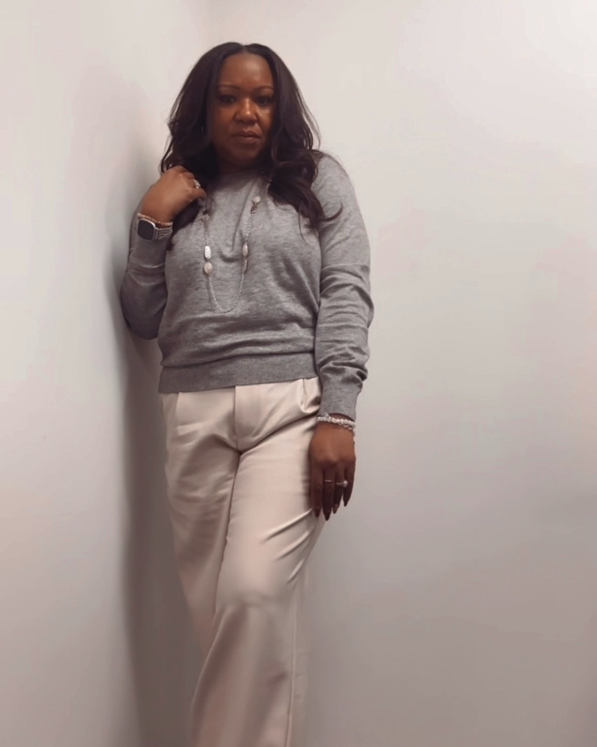 Edgy chic outfit moment 🤍

Soft, lightweight sweater that’s perfect for layering or wearing on its own. The fit is easy, comfortable, and still looks polished.

Paired it with these wide-leg trousers that instantly elevate the look. High-waisted, flattering, and they drape so nicely—giving effortless “put together” energy without trying too hard.

This is one of those outfits you can wear to work, meetings, or even a casual day out and still feel confident.

Sweater – Amazon (QUALFORT Lightweight Knit Pullover)
Pants – Amazon (NIMIN Wide Leg High Waisted Trousers – Apricot)

Both are linked below ✨

#LTKWorkwear #LTKootd #LTKOver40