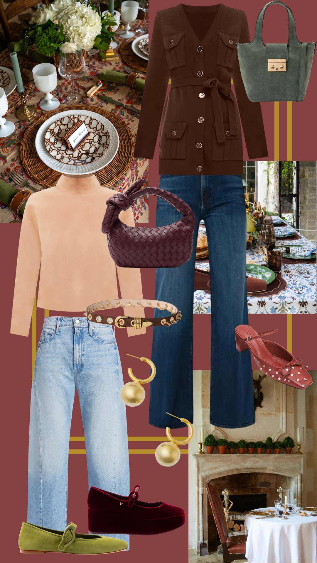 Thanksgiving outfit inspiration 🍂✨ Cozy, polished, and ready for the season! Featuring chic barrel jeans, luxe knits, and statement accessories like velvet flats and structured bags. Perfect for hosting or attending, these looks combine comfort and style seamlessly- from Tuckernuck, MOTHER jeans (my favorite barrel jeans ever and they look amazing on everyone) - on sale at SAKS right now, Larroude Mary Jane Flats, Brown Cozy Knits, Tuckernuck Green Suede Bag, Christmas 

Christmas party, thanksgiving party, seasonal, fall outfit inspo 

 #LTKGiftGuide #LTKHoliday #LTKSeasonal