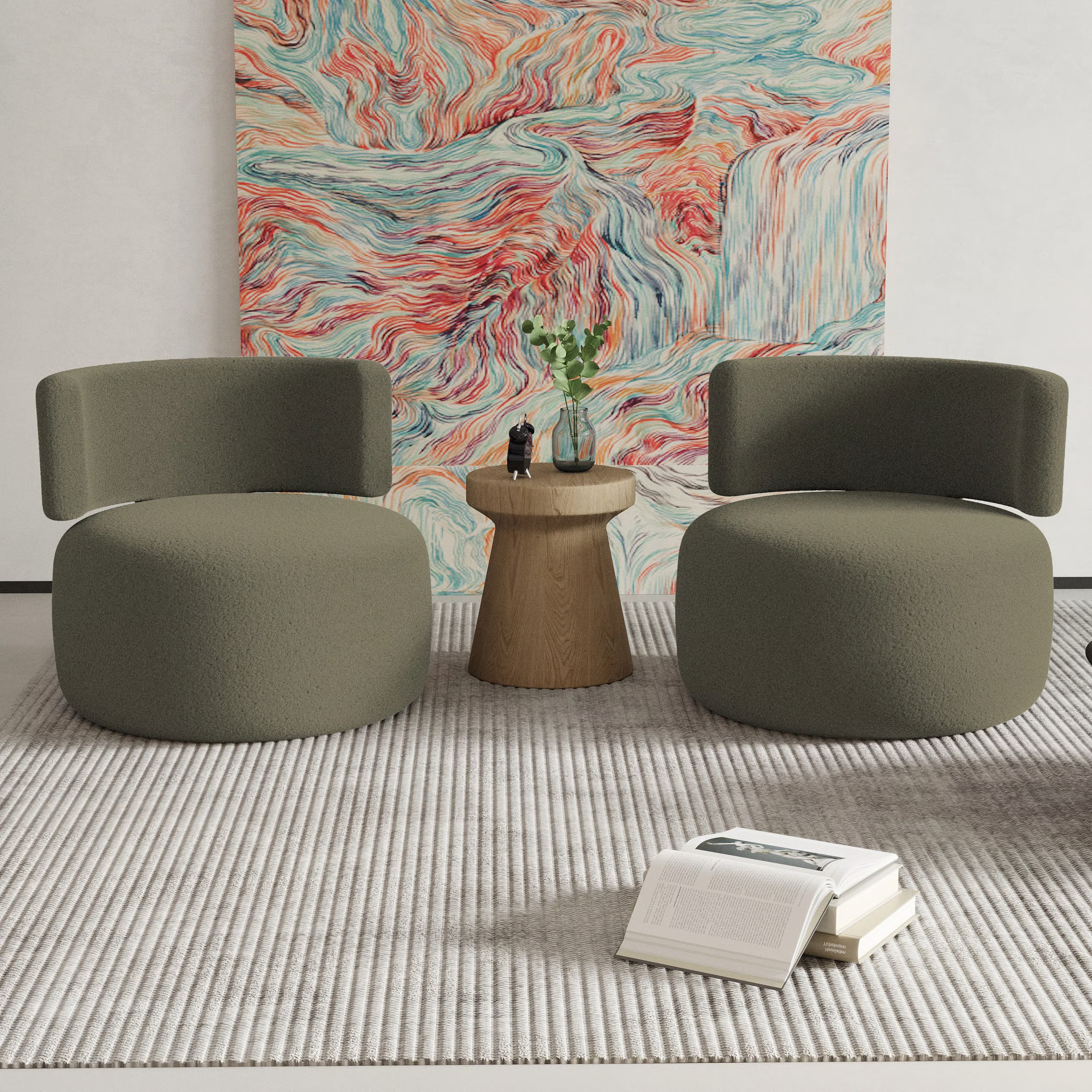 Caidee Upholstered Swivel Accent Chair (Set of 2) | Wayfair North America