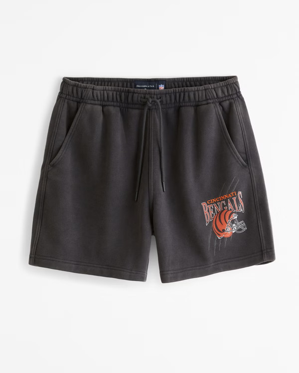 Men's Cincinnati Bengals Thrift-Inspired Fleece Short | Men's Bottoms | Abercrombie.com | Abercrombie & Fitch (US)